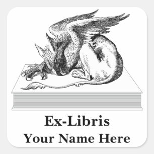Griffin On Book Square Sticker