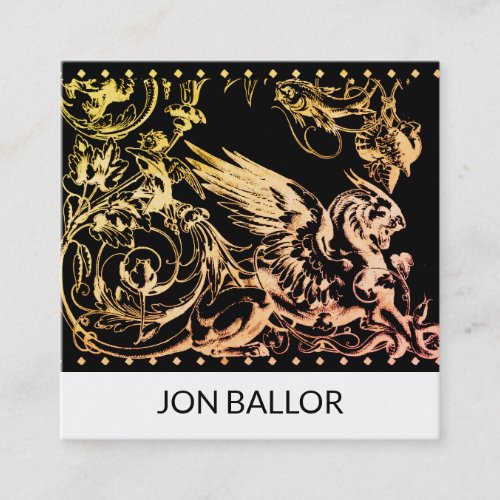 Griffin Or Gryphon Mythical Creature Square Business Card