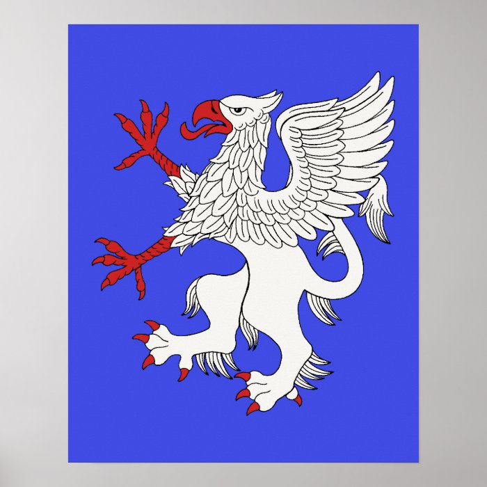 Griffin Rampant Argent Poster