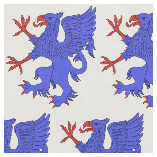 Griffin Rampant Azure Fabric