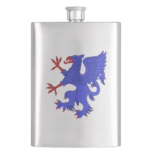 Griffin Rampant Azure Flask (Front)