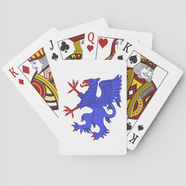 Griffin Rampant Azure Poker Cards (Back)