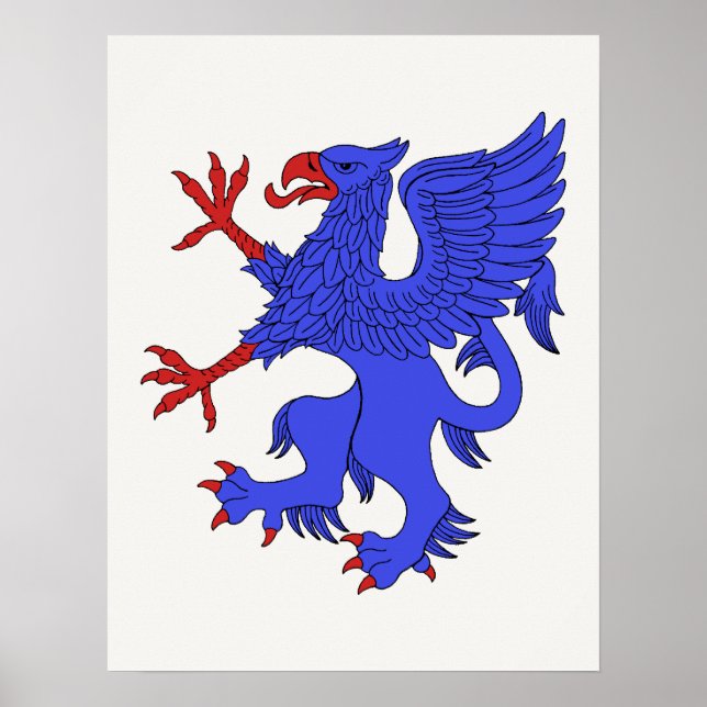 Griffin Rampant Azure Poster (Front)