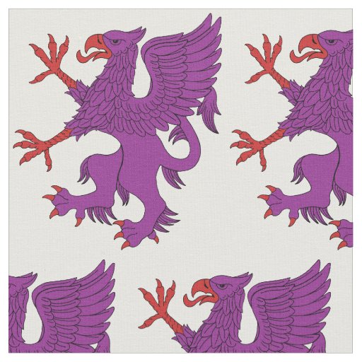 Griffin Rampant Purpure Fabric