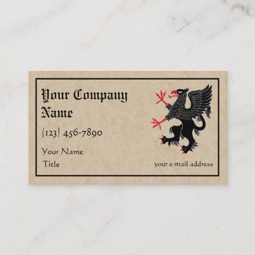 Griffin Rampant Sable Business Card