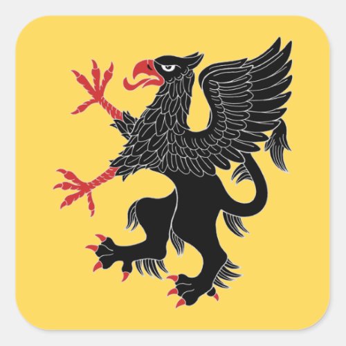 Griffin Rampant Sable Square Sticker