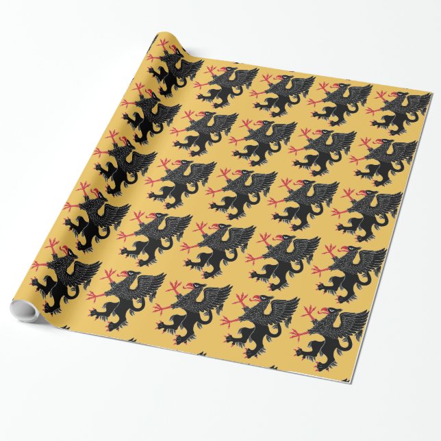 Griffin Rampant Sable Wrapping Paper (Unrolled)