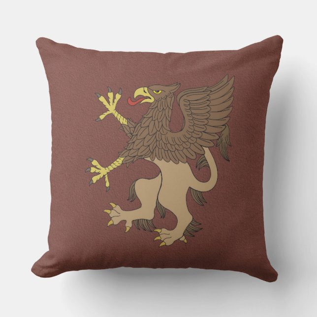 Griffin Rampant Throw Pillow (Front)