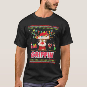 Griffin Reindeer Merry Christmas Santa Helper Fami T-Shirt