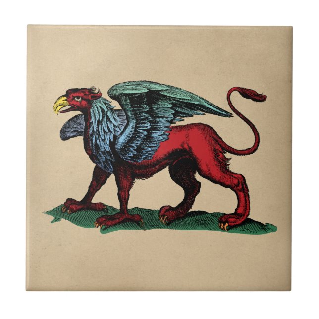 Griffin Vintage Illustration Tile (Front)