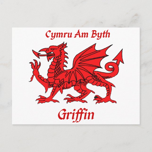 Griffin Welsh Dragon Postcard (Front)