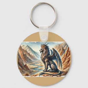 Griffins, Dragons, & Desolate landscapes Keychain