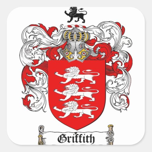 GRIFFITH_FAMILY_CREST_COAT_OF_ARMS1 SQUARE STICKER