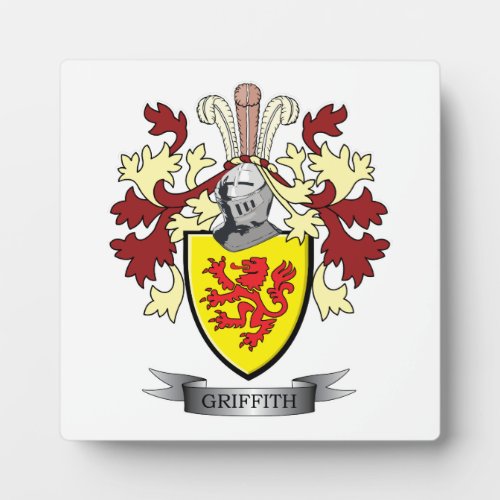 Griffith Family Crest Coat of Arms Plaque