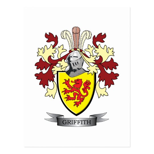 Griffith Family Crest Coat of Arms Postcard | Zazzle.com