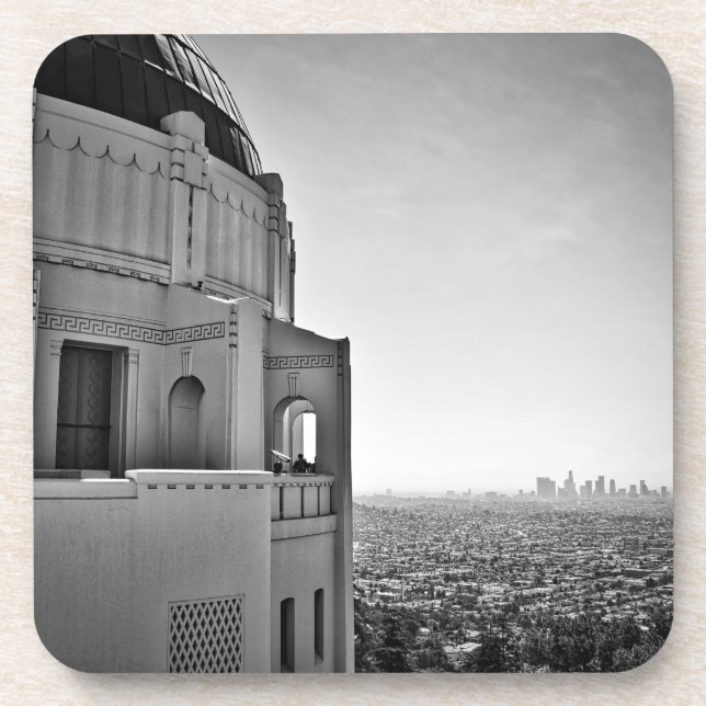 Griffith Observatory and Downtown Los Angeles Beverage Coaster (Front)