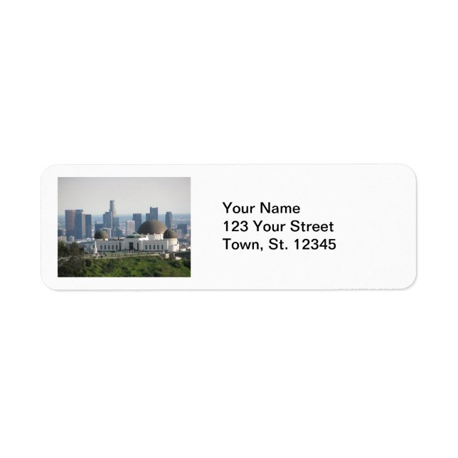 Griffith Observatory and Downtown Los Angeles Label (Front)