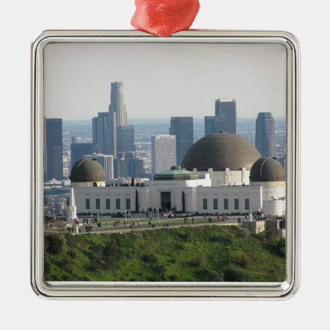 Griffith Observatory and Downtown Los Angeles Metal Ornament (Front)