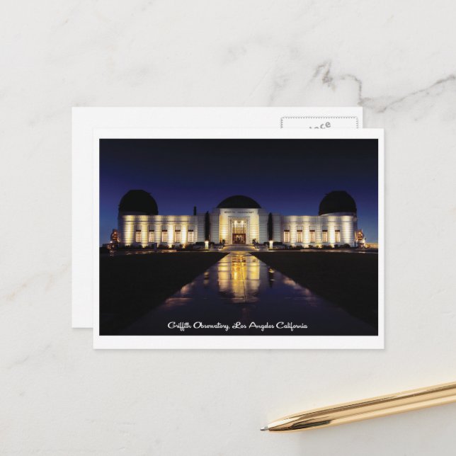 Griffith Observatory, Los Angeles California Postcard (Front/Back In Situ)