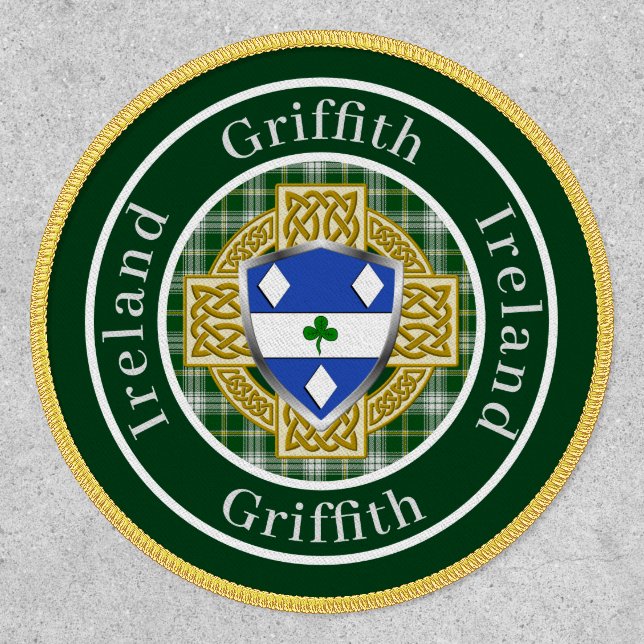 Griffith Shield & Celtic Cross Personalized Patch (Front)