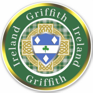 Griffith Shield & Celtic Cross Personalized Sticker