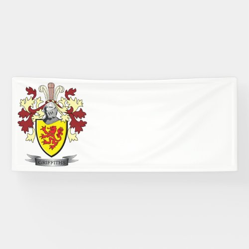 Griffiths Family Crest Coat of Arms Banner