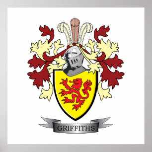 Griffiths Family Crest Coat of Arms Poster