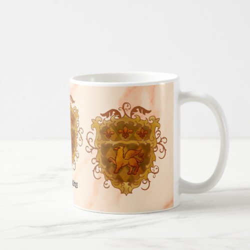 Griffon Lion Shield surname mug 