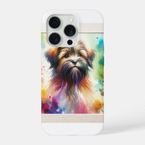 Griffon Nivernais Dog AREF1309 _ Watercolor iPhone 15 Pro Case