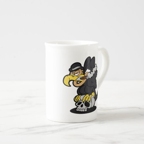 Griffon Vulture cartoon  choose background color Bone China Mug