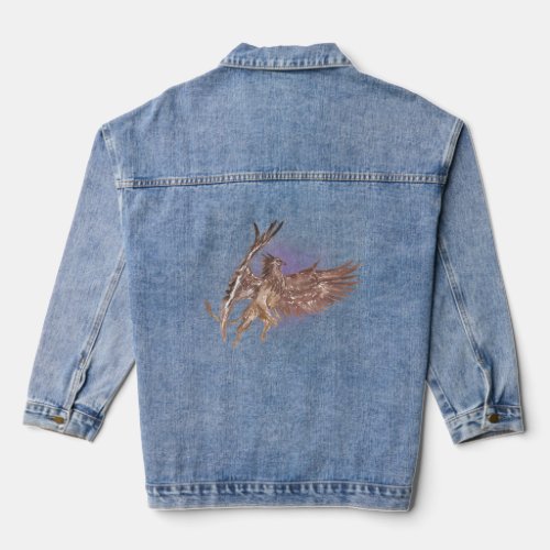 Griffon Watercolor Fantasy Mythical Mystic  Denim Jacket