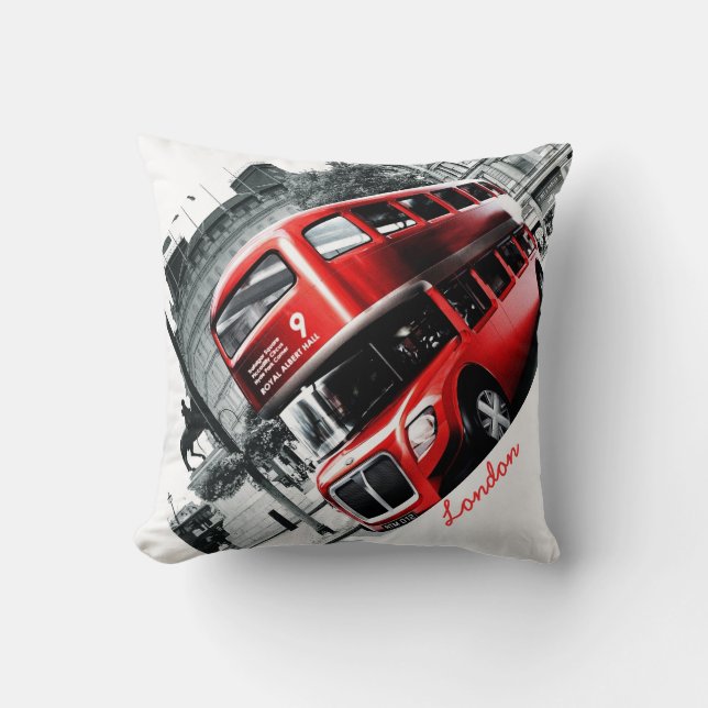 GRIG-STYLE London BusThrow Pillow 16" x 16" (Front)