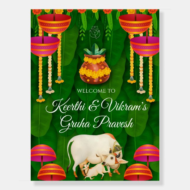 Griha Pravesh sign as Gruha Pravesam sign (Front)