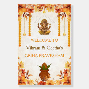 Griha Pravesham Welcome Sign, Housewarming Board