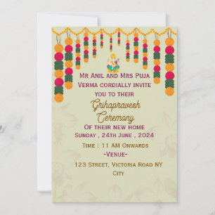 Grihapravesh Ceremony Invitations 