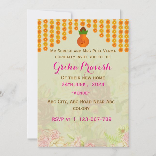 Grihapravesh Invitations  (Front)