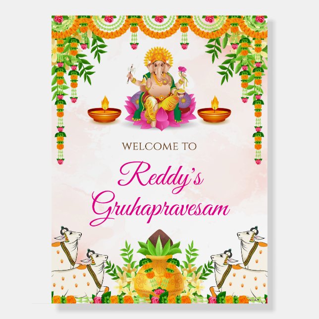 Grihapravesh Welcome signs Indian Housewarming (Front)