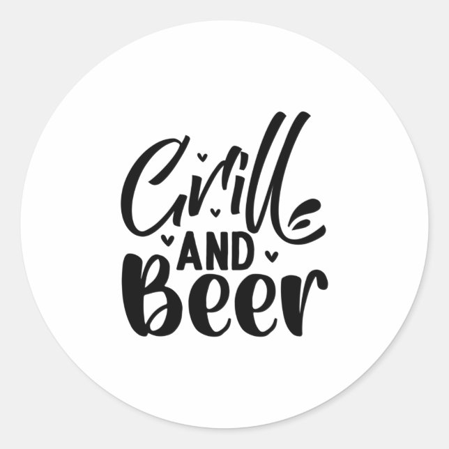 Grill and Beer Classic Round Sticker (Front)