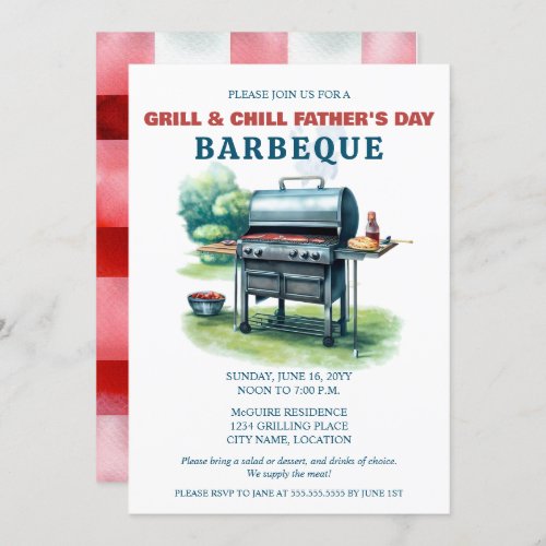 Grill and Chill BBQ Party Invitation