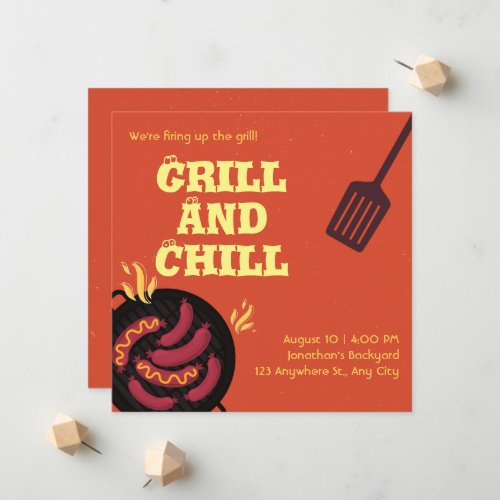 Grill And Chill Invitation  Announcement