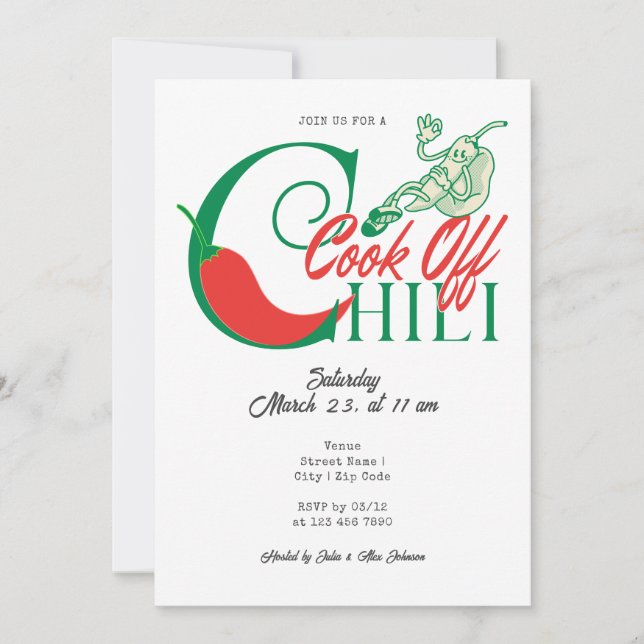 Grill and Chill Party Chili Cook Off Friendsgiving Invitation (Front)
