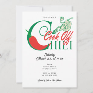 Grill and Chill Party Chili Cook Off Friendsgiving Invitation