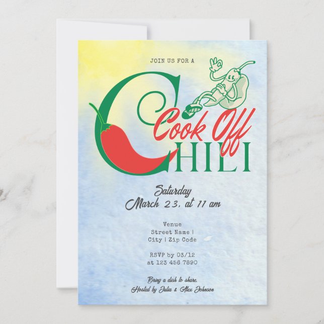 Grill and Chill Party Chili Cook Off Friendsgiving Invitation (Front)