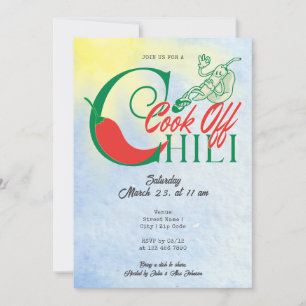 Grill and Chill Party Chili Cook Off Friendsgiving Invitation
