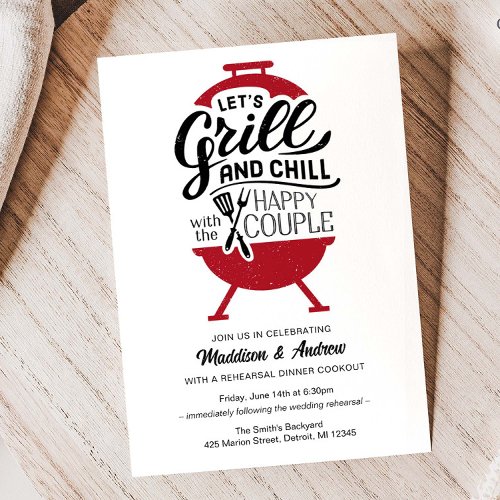 Grill and Chill Rehearsal Dinner Invitation