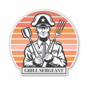 Grill Barbecue Sergeant Sticker