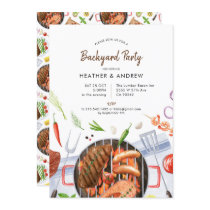 Grill BBQ Backyard Party  Invitation