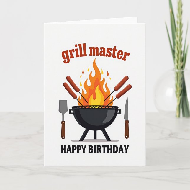 Grill Birthday Party Card (Front)