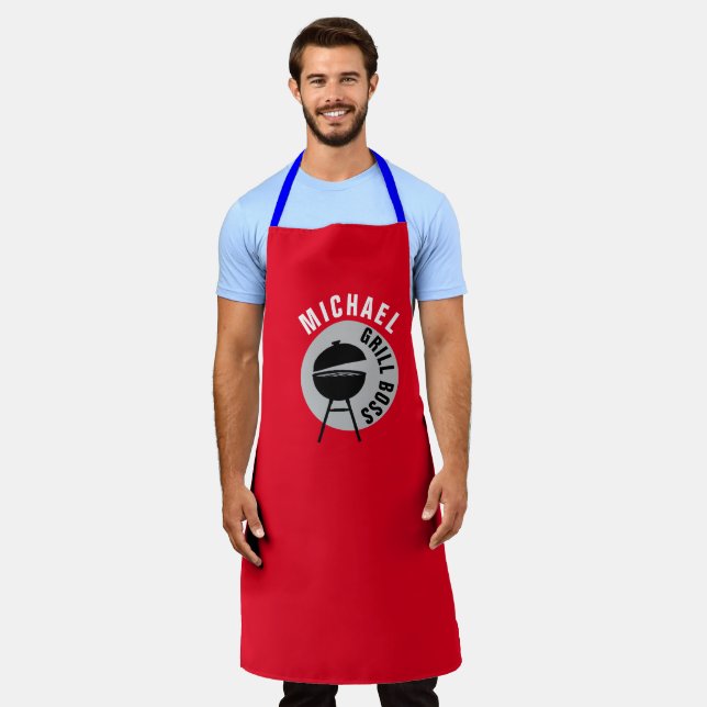 Grill Boss Apron - Personalized BBQ Chef Gift (Worn)