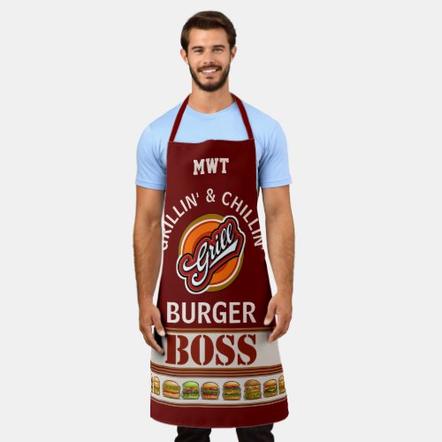 Grill Burger Boss All_Over Print Apron